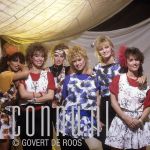 23-04-1983 Dolly Dots, Ria Brieffies, Angela Groothuizen, Anita Heilker, Angéla Kramers, Esther Oosterbeek and Patty Zomer at studio in Amsterdam, The Netherlands. Photo: Govert de Roos/Connu